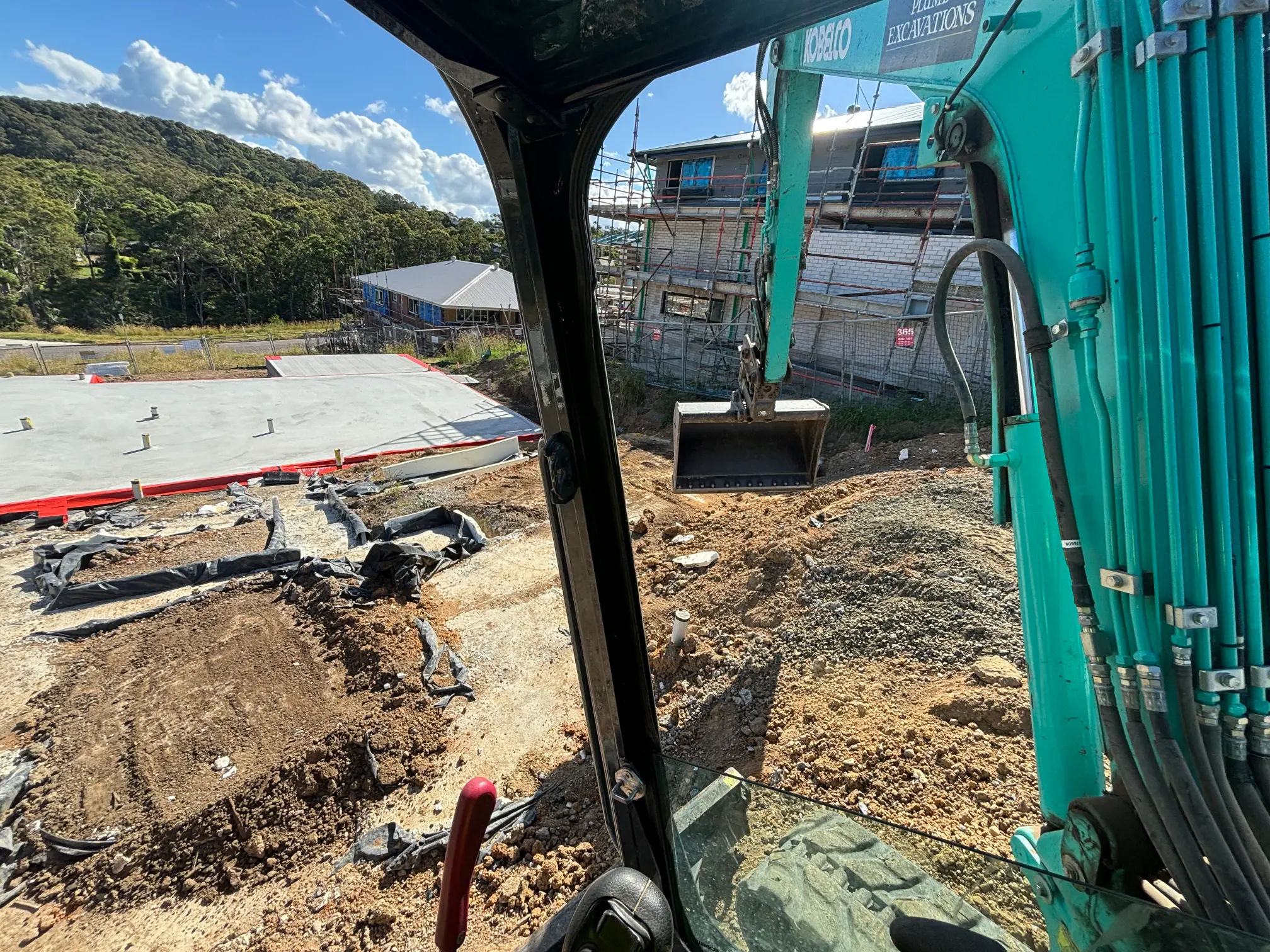 Plumb Excavations workshop and yard in Macquarie Hills