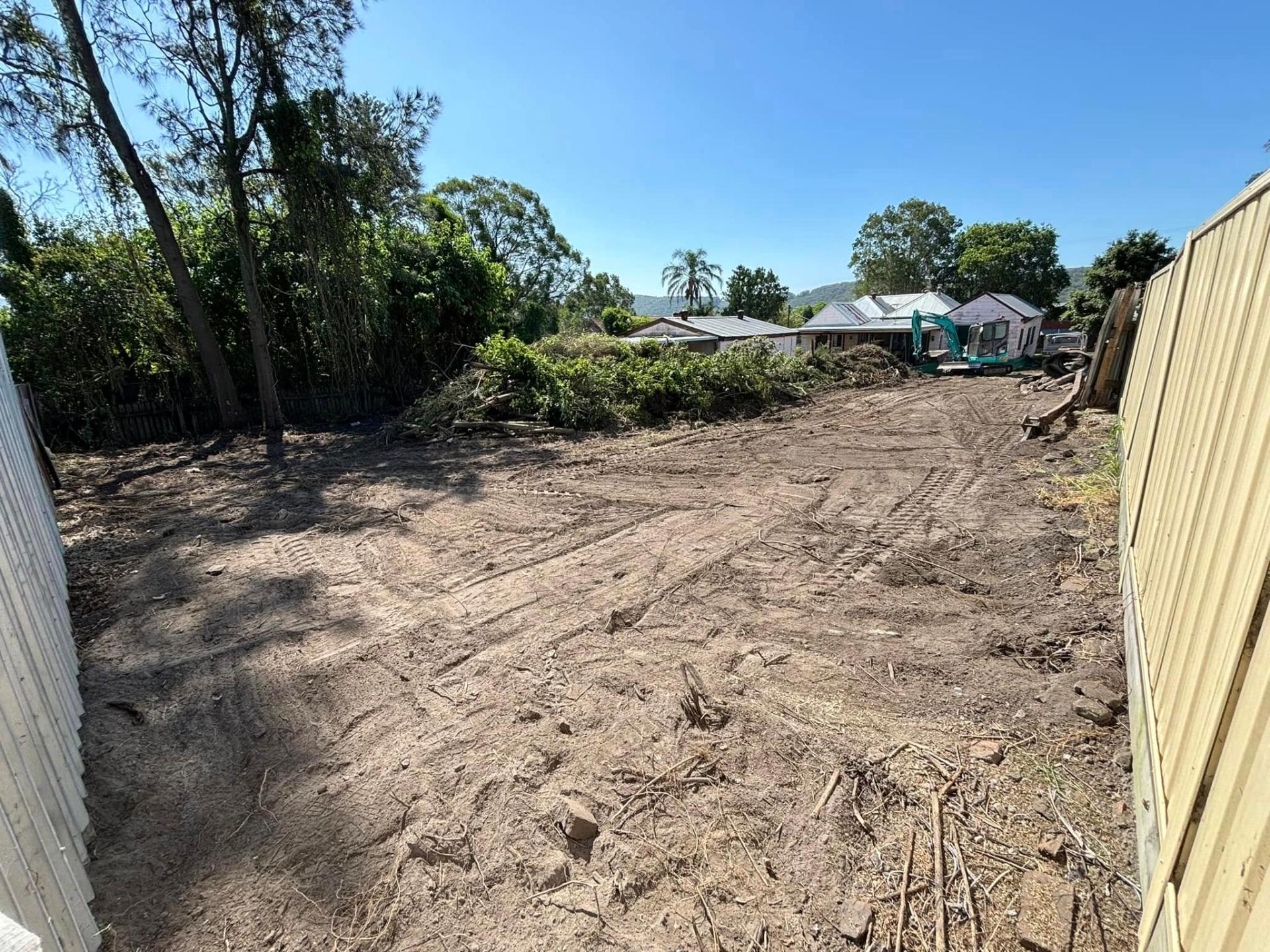 Cleared excavation site by Plumb Excavations in the Hunter Region